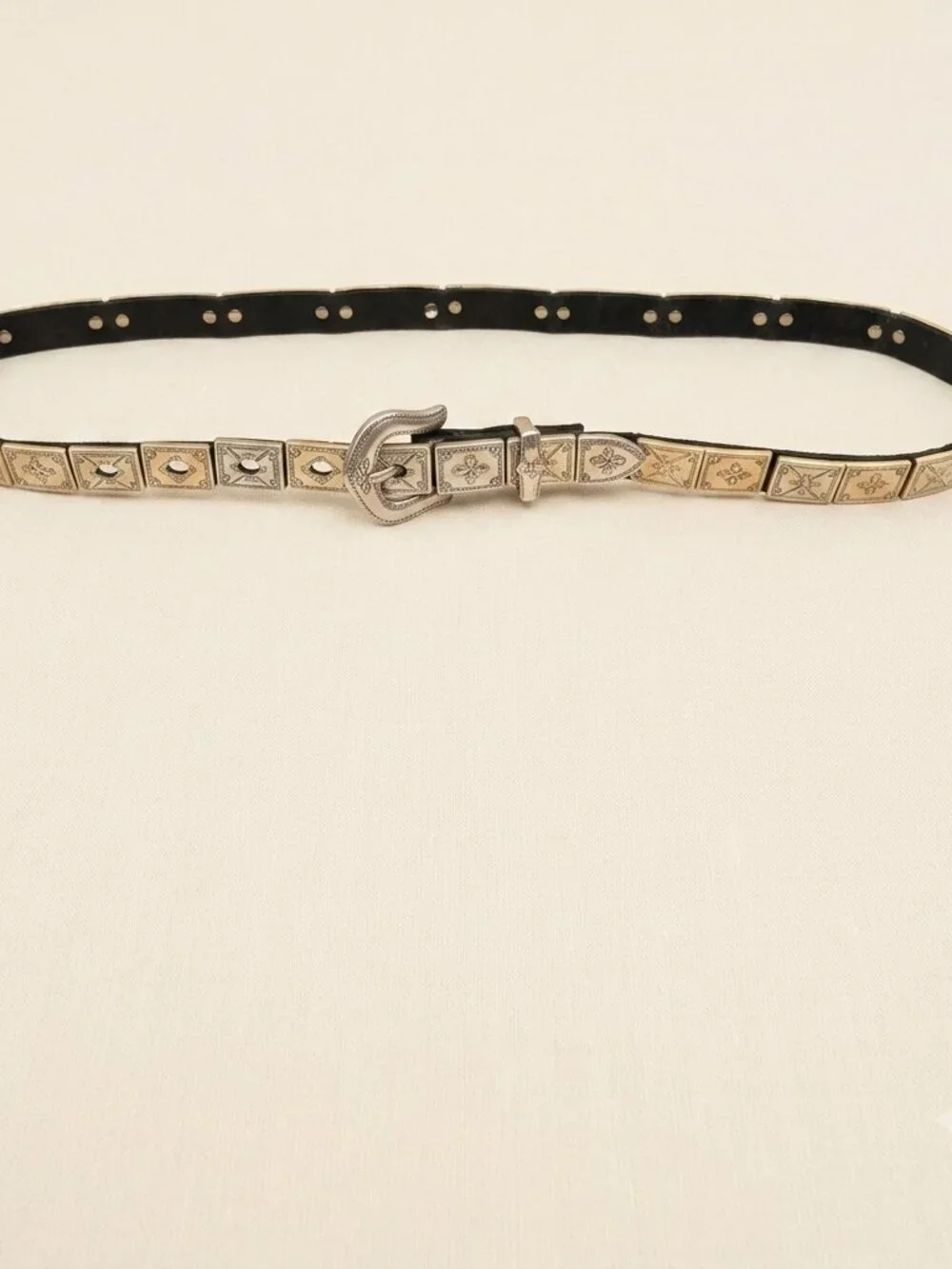 Vtg Brighton 90s Gold Link Belt Sz L 39